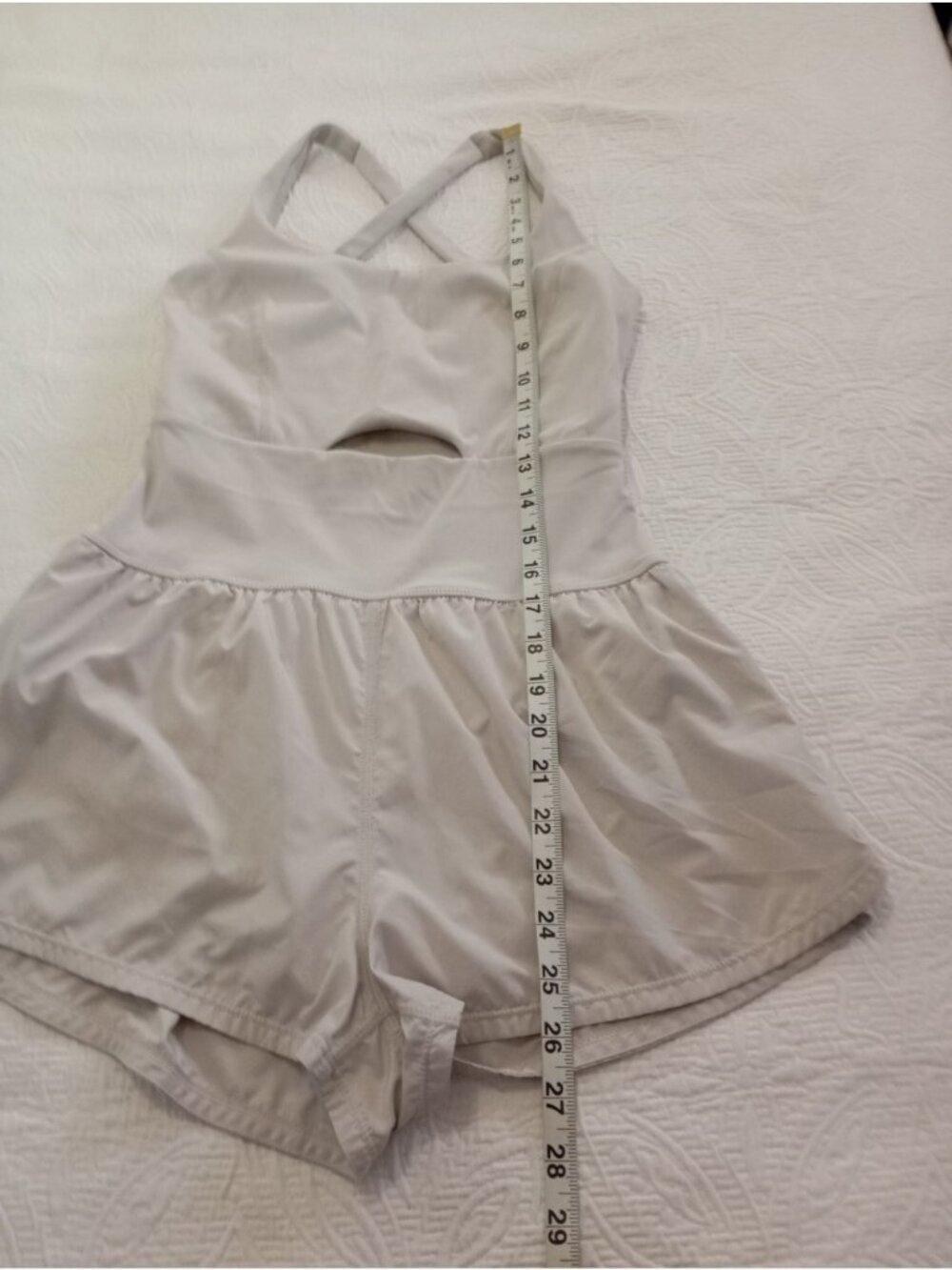 Free People Moment Womens Beige Romper XS With Cutout Detail & Liner - Picture 11 of 13